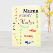 Mamma, Mamma's, Moeder, Mama Kaart (Gele Bloem)