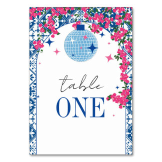 Mamma Mia rose et bleu numéro de table