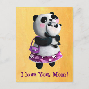 Mamma Panda met haar kind Briefkaart
