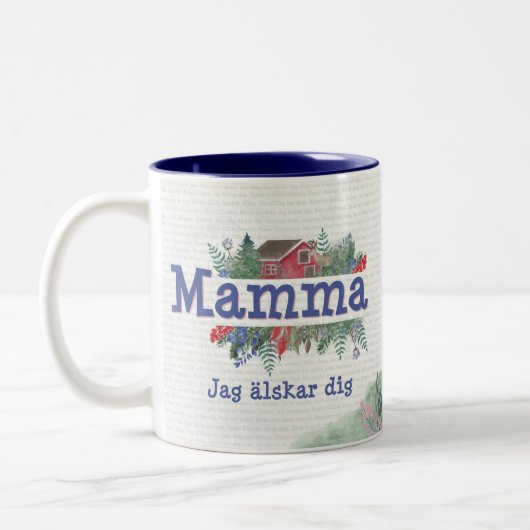 Mamma suédoise Jag älskar creuser une tasse de caf (Gauche)