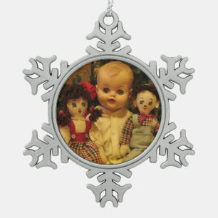 Mamma & Tweelingen Tin Sneeuwvlok Ornament