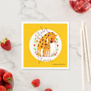 Mammagiraffe en Kalf Baby Shower Servet