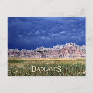 Mammatus wolken over het nationale park Badlands Briefkaart