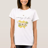 Mammie aan Bijen, Honey Bee & Daisies Baby shower T-shirt (Voorkant)