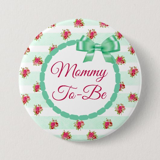 Mammie als Floral Chic Rozen Button (Voorkant)