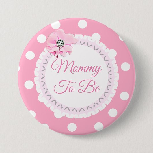 Mammie als roze witte polaire stier Button (Voorkant)