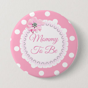Mammie als roze witte polaire stier Button