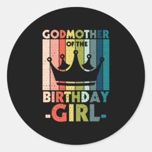Mammie Art Godmoeder van het geboorte meisje Ronde Sticker