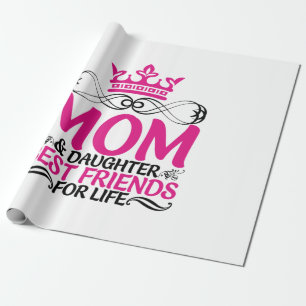 Mammie Art mama en Daughter Best Friends Cadeaupapier