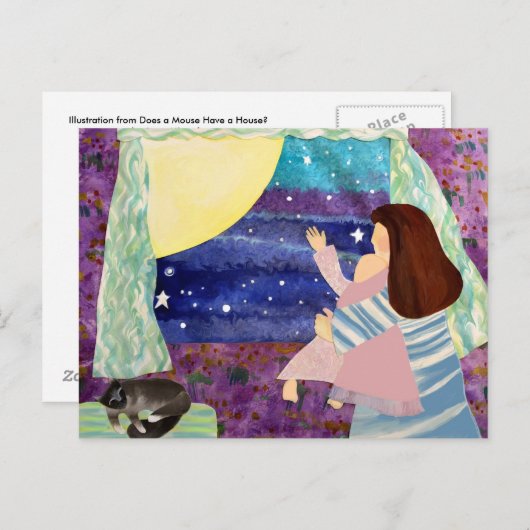 Mammie Baby Moon Night SOngs Briefkaart (Voorkant / Achterkant)