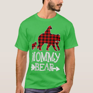 Mammie Beer Drie Cubs Red Pset Mama met Kerstmis P T-shirt