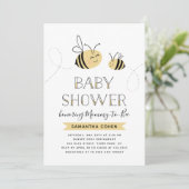 Mammie-bij-bij | BABY SHOWER | Geel Kaart (Staand voorkant)