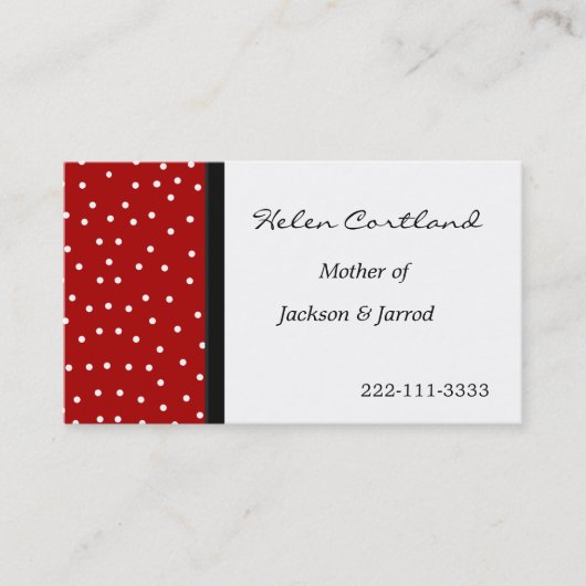 Mammie Calling Card Contactkaartje (Voorkant)