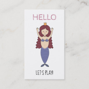 *~* Mammie Card - HALLO Play Date Card Mermaid Visitekaartje