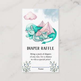 Mammie en Baby Dragon Baby shower Diaper Raffle Informatiekaartje
