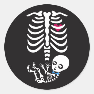 Mammie en Baby Halloween Skeleton Sticker (jongen)
