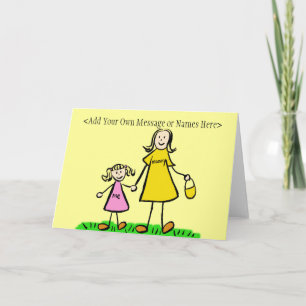 Mammie en ik Blond Note Card (Bericht aanpassen) Kaart