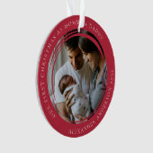 Mammie en papa Eerste Kerstfoto Keepslag Ornament (voorkant)