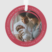 Mammie en papa Eerste Kerstfoto Keepslag Ornament (achterkant)