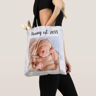 mammie Est Jaar marmer Foto Nieuwe Moeder Gift Draagtas