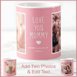 Mammie Ik Hou Van Jou Foto's Modern Roze C51 & Wit Koffiemok