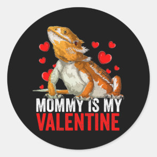 Mammie is mijn Valentijn met drakenredding Ronde Sticker