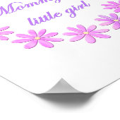 Mammie klein meisje (roze bloemen) poster (Hoek)