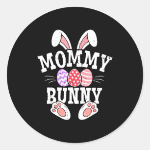 Mammie Konijn Gelukkige Pasen Matching Familie Pas Ronde Sticker