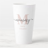 mammie legant script mam monogram subtiel roze latte mok (Voorkant)