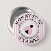 "Mammie moet roze zijn" Button Baby shower (Voorkant /achterkant)