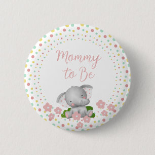 Mammie om Baby shower Button te worden - Roze olif