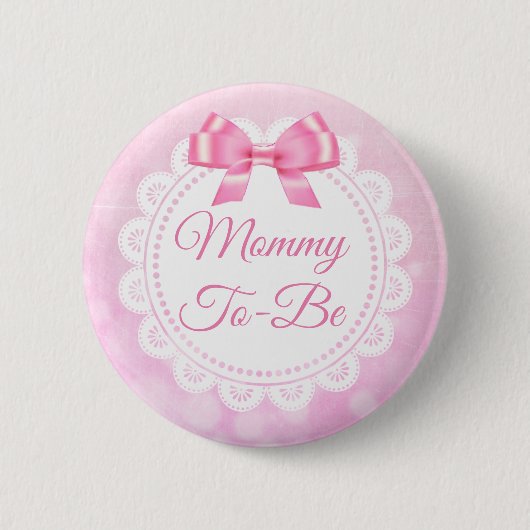 Mammie om Baby shower roze Button te worden (Voorkant)