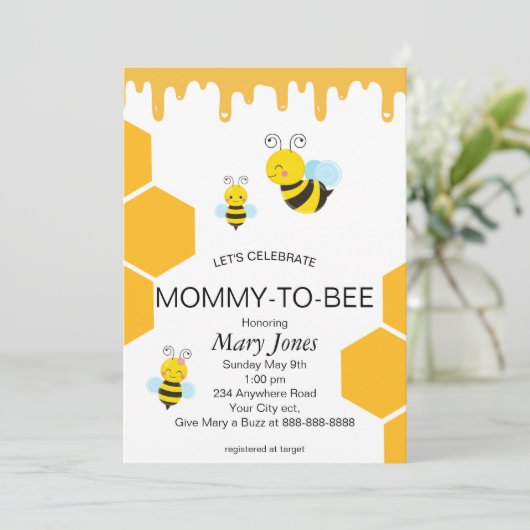 Mammie om Baby shower uit te nodigen Kaart (Staand voorkant)