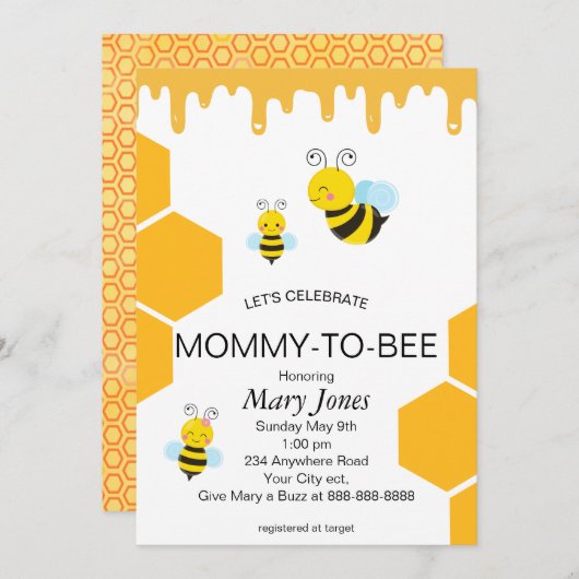 Mammie om Baby shower uit te nodigen Kaart (Voorkant / Achterkant)