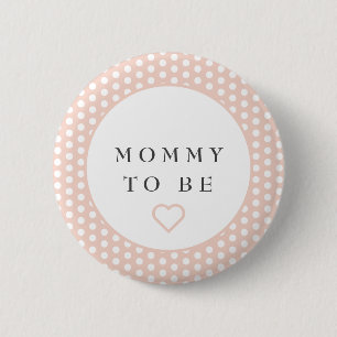 Mammie om een baby shower knop te worden met poka- ronde button 5,7 cm