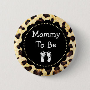 Mammie om een Baby shower te worden van de Leopard Ronde Button 5,7 Cm
