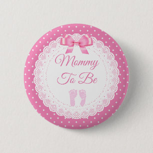 Mammie om het Baby shower van Girl's Pink te zijn Ronde Button 5,7 Cm