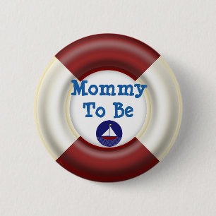 Mammie om Nautical Baby shower Button te worden