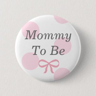 Mammie om roze en wit Baby shower te zijn Ronde Button 5,7 Cm