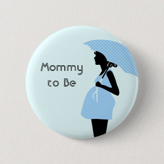 "Mammie om te zijn" Baby shower Button [blauw]