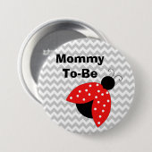 "Mammie om te zijn" Button van rode Baby shower (Voorkant /achterkant)