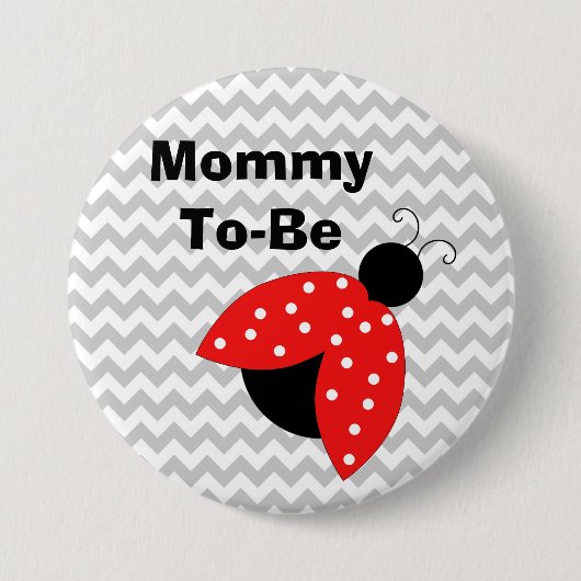 "Mammie om te zijn" Button van rode Baby shower (Voorkant)