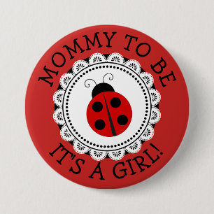 "Mammie om te zijn" Button van rode Baby shower
