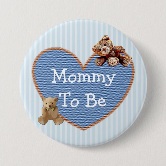 Mammie om Teddy Bear Baby shower Button te zijn (Voorkant)