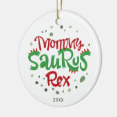 Mammie Saurus Rex personaliseerde 1 Kerstmis als m Keramisch Ornament (Links)
