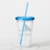 Mammie Shark Tumbler Acryl Drinkbeker (Achterkant)