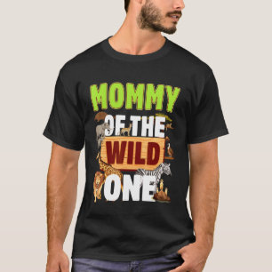 Mammie van de wilde dierentuin Birthday Safari Oer T-shirt