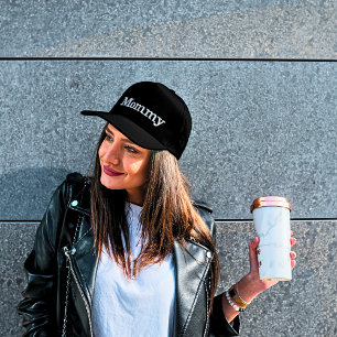 Mammie verhit zwart geborduurd Baseball Pet