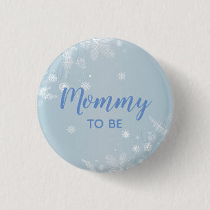 Mammie wordt Blauwe Baby Shower Ronde Button 3,2 Cm