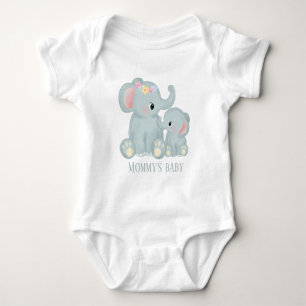Mammie's baby-olifant voegt tekst toe romper